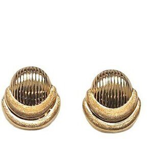 Vintage 14K gold textured earrings omega locks